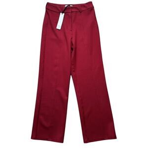 NWT Bagatelle Collection Dark Red High-Rise Cropped Wide Leg Pants Small